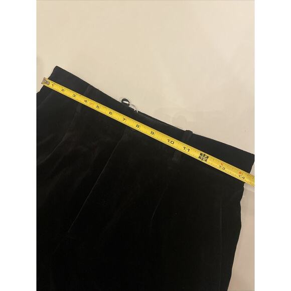 Ralph Lauren Collection Purple Label Black Velvet Pants 8 Slim High Rise Cotton - Picture 11 of 12